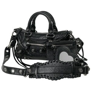 Balenciaga Le Cagole Shoulder Bag Handbag Leather Black